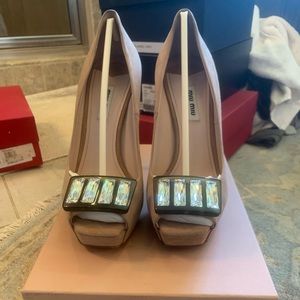Miu Miu Nude embellished pumps